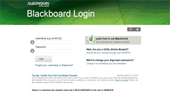 Desktop Screenshot of blackboard.algonquincollege.com