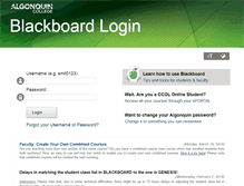 Tablet Screenshot of blackboard.algonquincollege.com